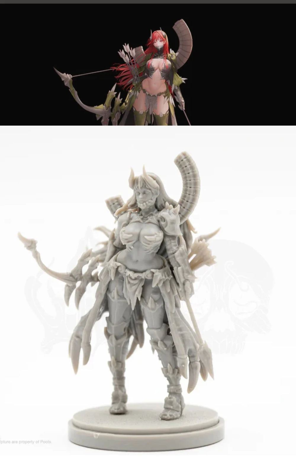 Demonic Scarlet Sorceress, Resin Model Figure Kit, Fantasy Theme, Unassembled and Unpainted