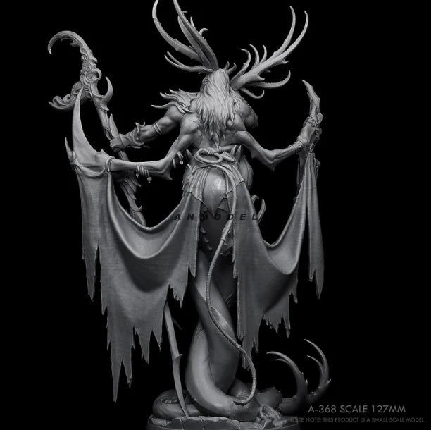 127mm Draconic Demon Sorceress, Resin Model Figure Kit, Fantasy Theme, Unassembled and Unpainted