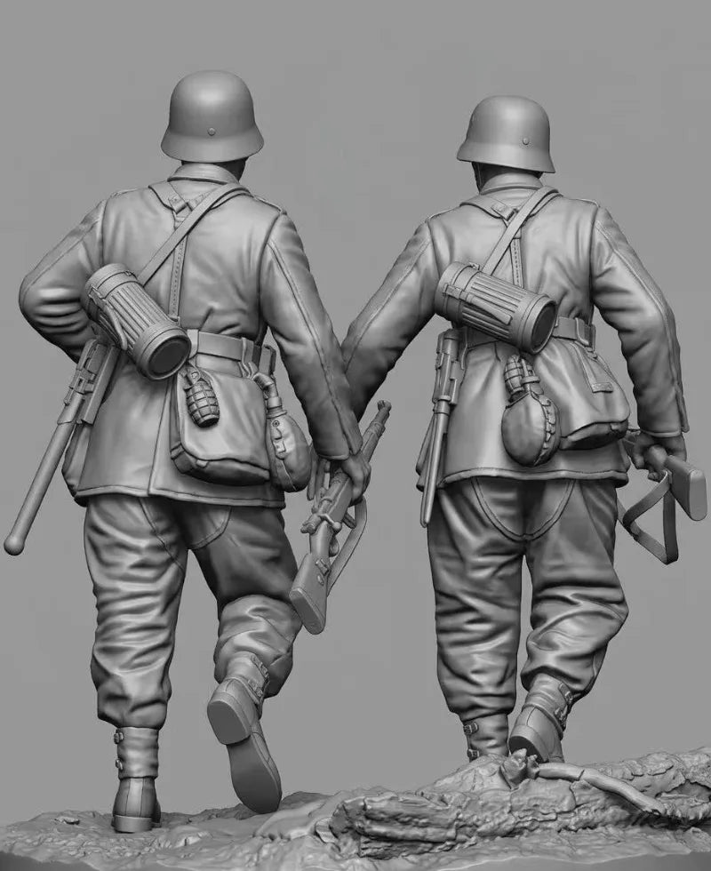 1/35 WWII Soviet Infantry Soldiers, 2 Figures, Resin Model Figure Kit, Unassembled and Unpainted
