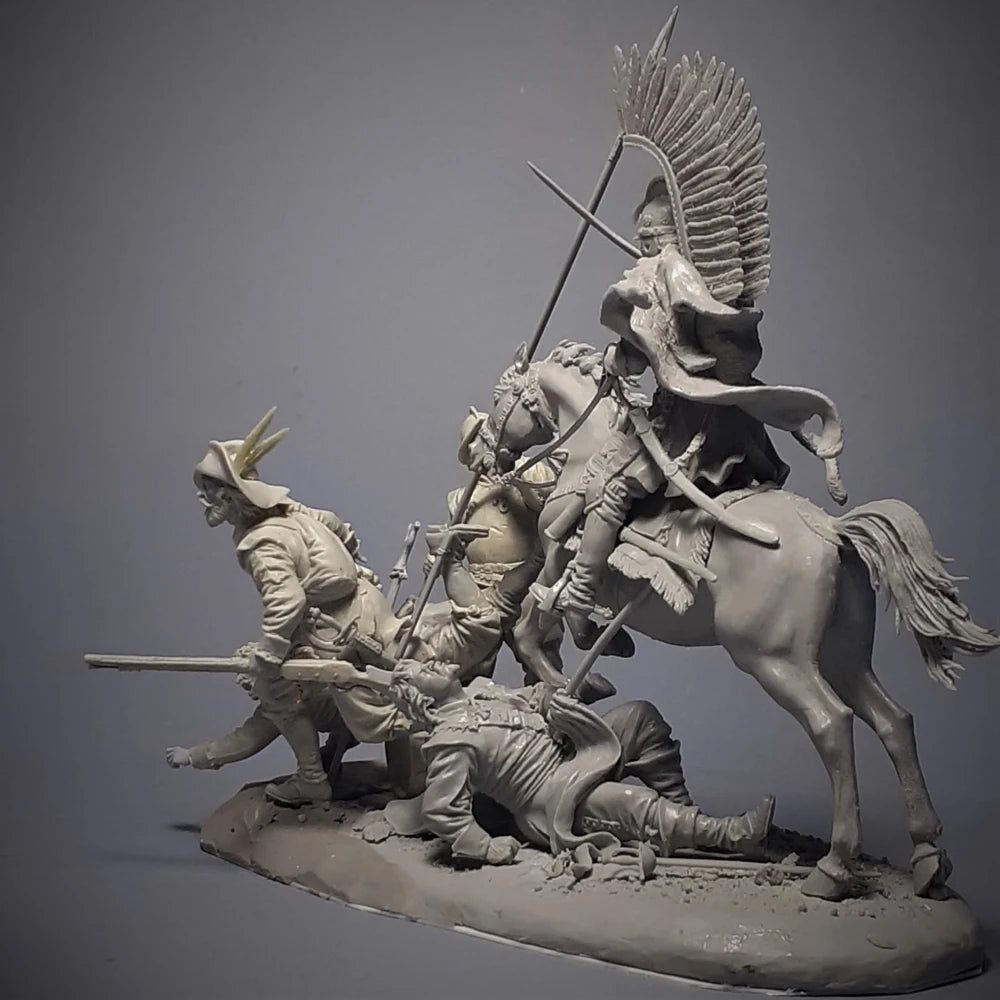 54mm Ancient Cavalry Warriors, 7 Figures, Resin Model Diorama Kit, Unassembled and Unpainted