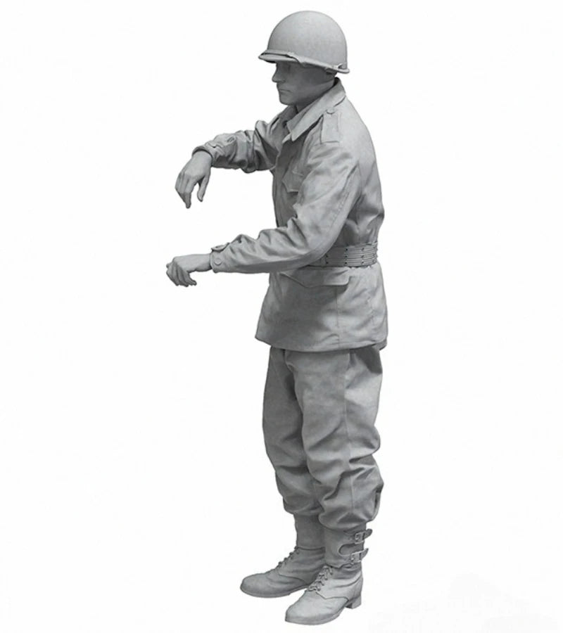 1/16 WWII Allied US M8 Armored Vehicle Crew, 4 Figures, Resin Model Figure Kit, Unassembled and Unpainted
