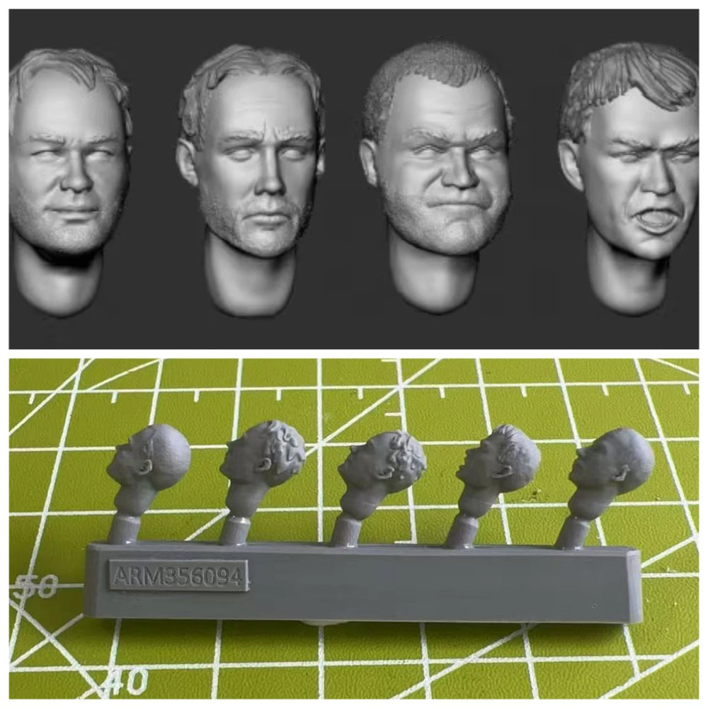 1/35 WWII Soldier Conversion Heads, 28 Figures, Resin Model Figure Kit, Unassembled and Unpainted
