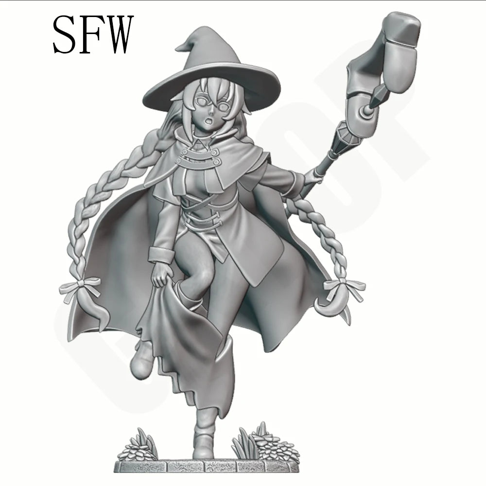 1/24 Witch Magic Girl, Resin Model Figure Kit, Fantasy Theme, Unassembled and Unpainted
