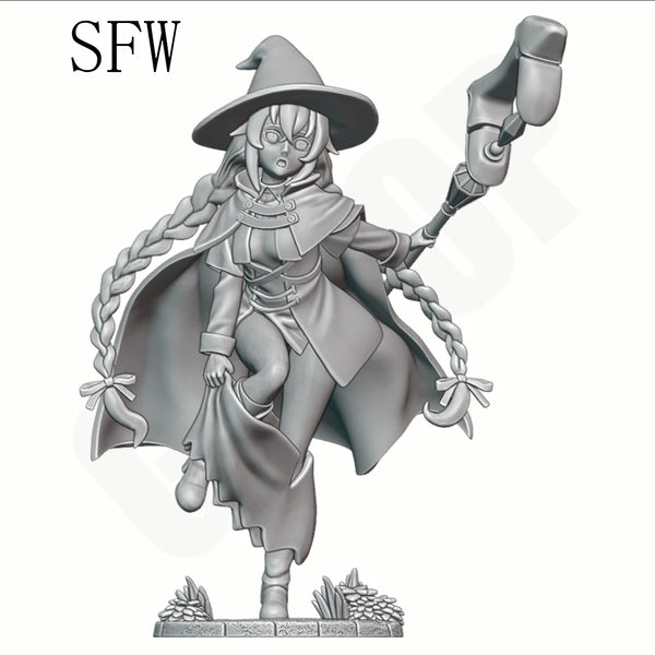 1/24 Witch Magic Girl, Resin Model Figure Kit, Fantasy Theme, Unassembled and Unpainted