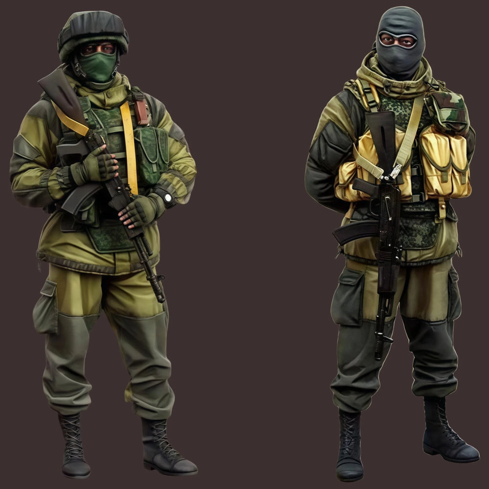 1/35 Modern Tactical Operators with Face Masks, 2 Figures, Resin Model Figure Kit, Unassembled and Unpainted