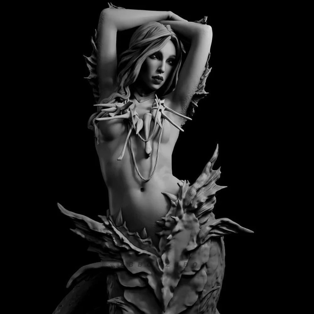 100mm Dragon Maiden, Resin Model Figure Kit, Fantasy Theme, Unassembled and Unpainted