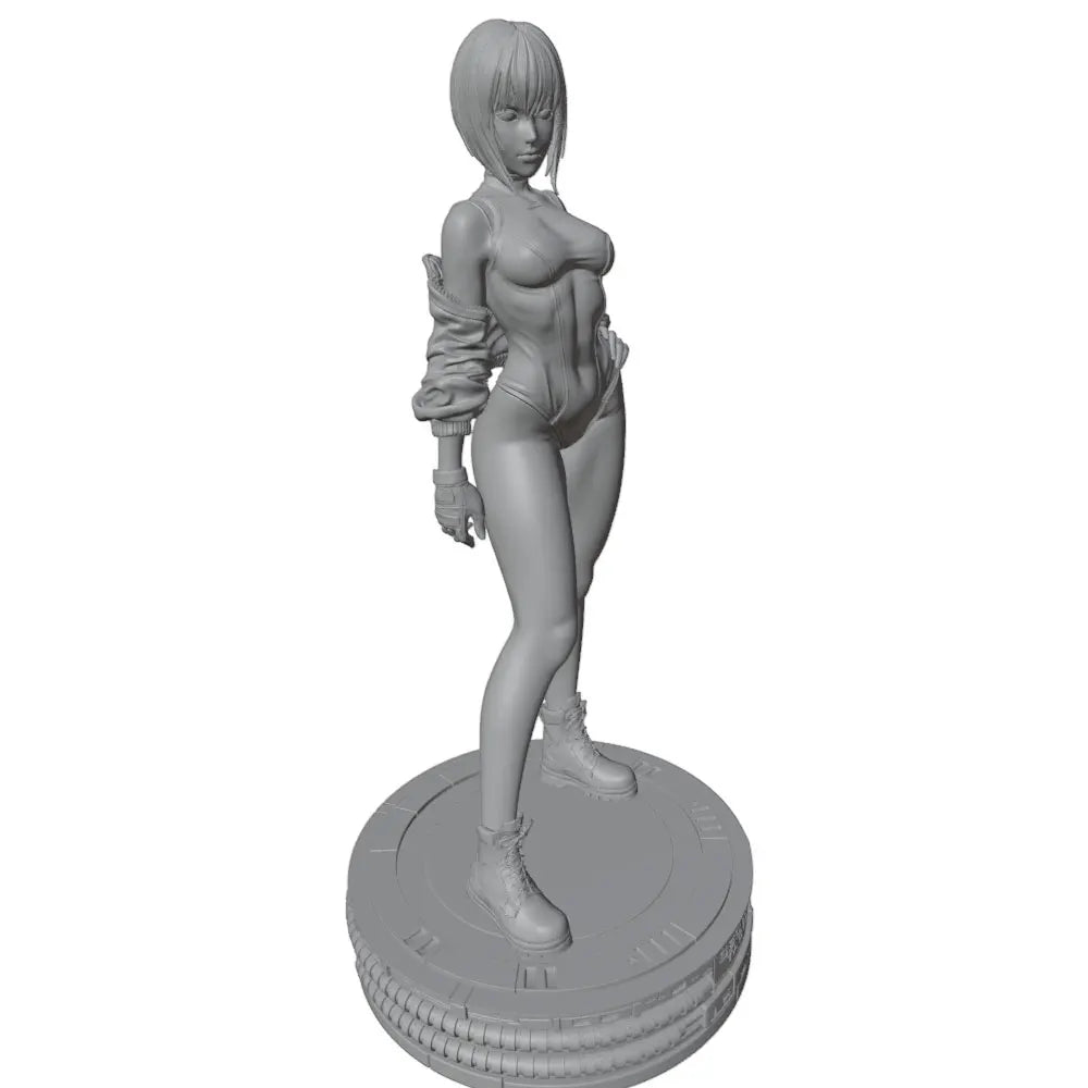 1/24 Woman in Ornate Shoulder Armor, Resin Model Figure Kit, Anime Theme, Unassembled and Unpainted
