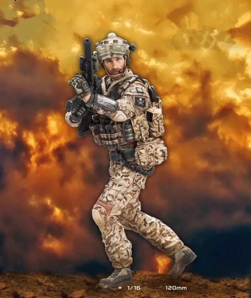 1/16 Modern Tactical Operator in Desert Camo, Resin Model Figure Kit, Unassembled and Unpainted