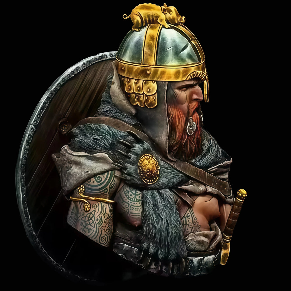 1/10 Medieval Norse Warrior, Resin Model Bust Kit, Unassembled and Unpainted