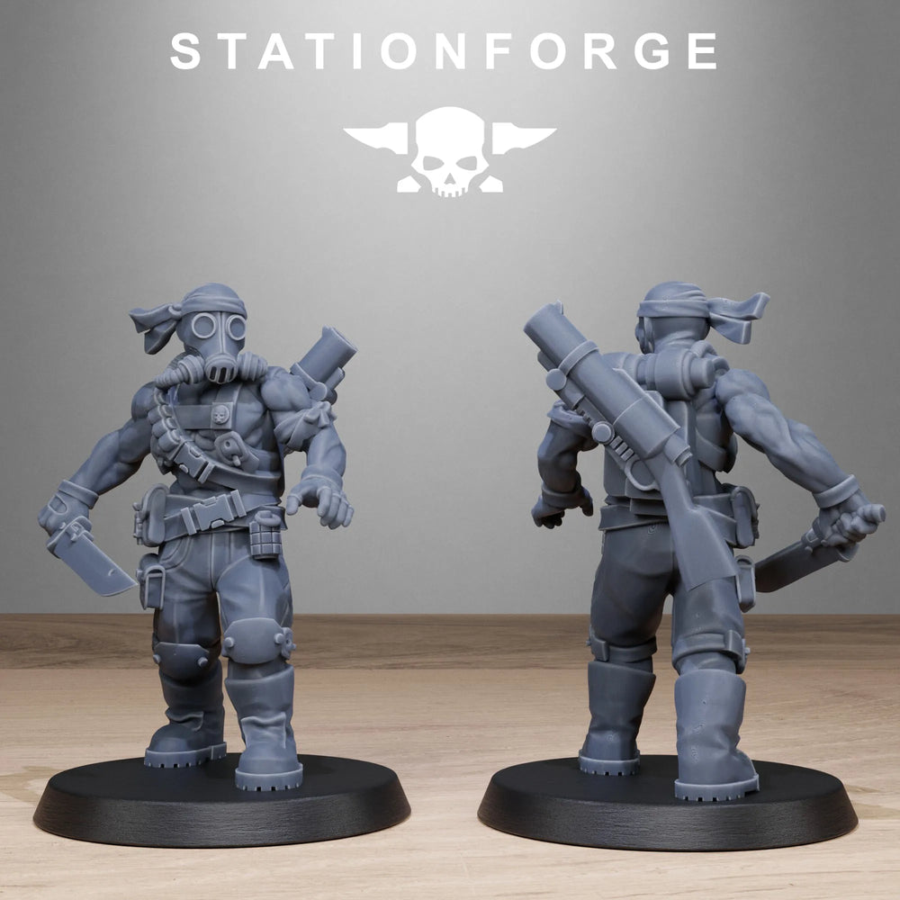 GrimGuard Jungle Fighters, 8 Figures, Resin Model Figure Kit, Sci-Fi Theme, Unassembled and Unpainted