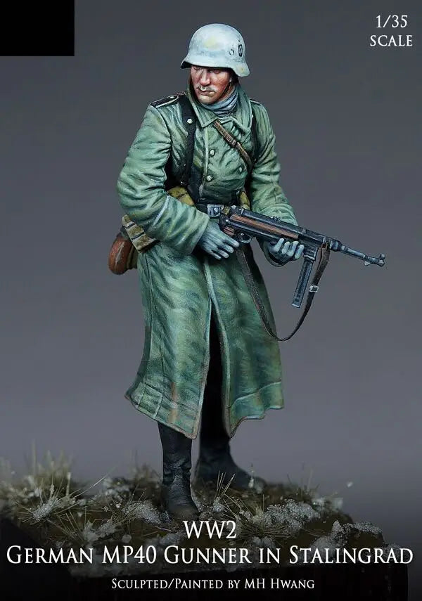 1/35 WWII German MP40 Gunner, Resin Model Figure Kit, Unassembled and Unpainted