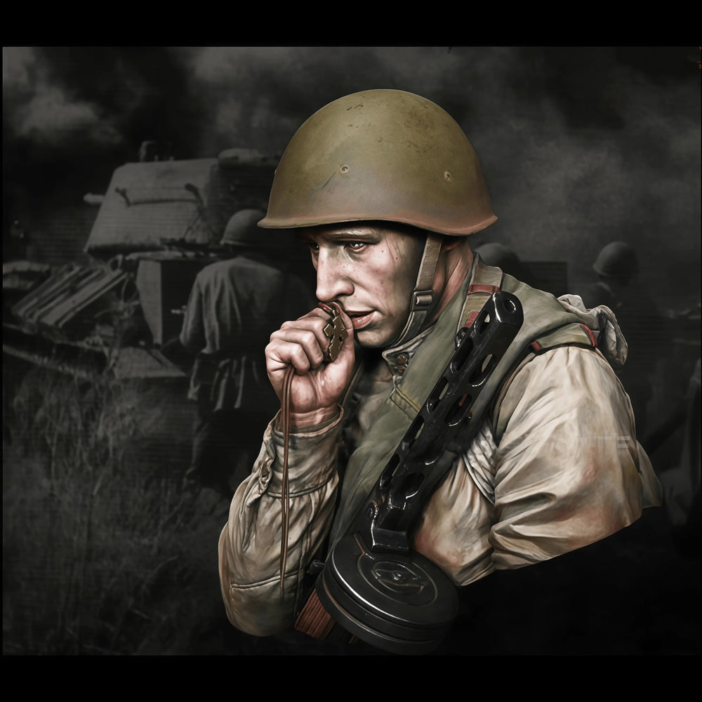 1/10 WWI Infantry Officer, Resin Model Bust Kit, Unassembled and Unpainted