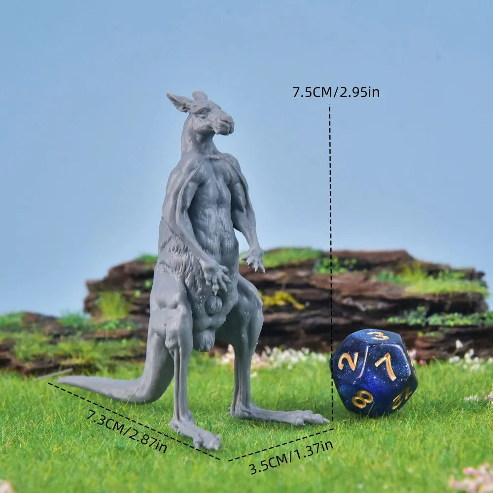 1/50 Red Kangaroo, 5 Figures, Resin Model Creature Kit, Wildlife Theme, Unassembled and Unpainted