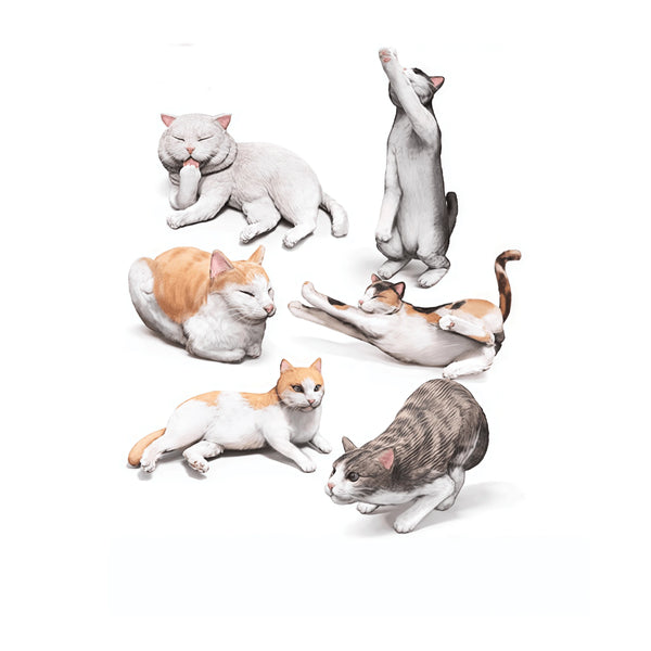 1/35 Cat, 7 Figures, Resin Model Figure Kit, Wildlife Theme, Unassembled and Unpainted