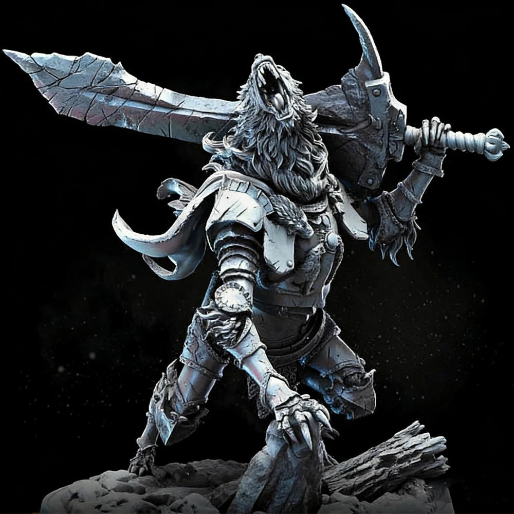 1/24 Demonic Chaos Warrior, Resin Model Figure Kit, Fantasy Theme, Unassembled and Unpainted