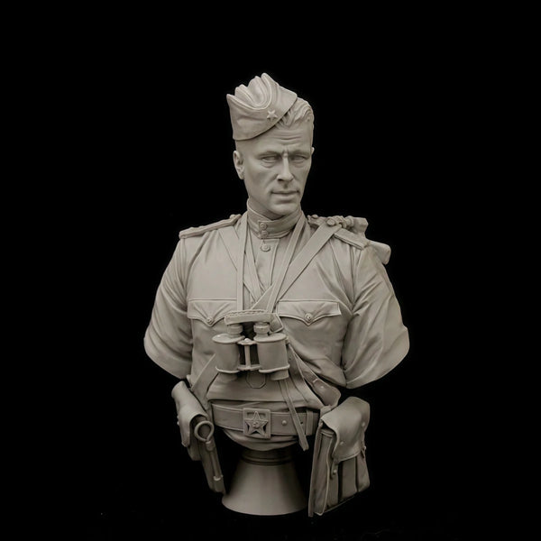 1/10 Cold War Soviet Commander, Resin Model Bust Kit, Unassembled and Unpainted