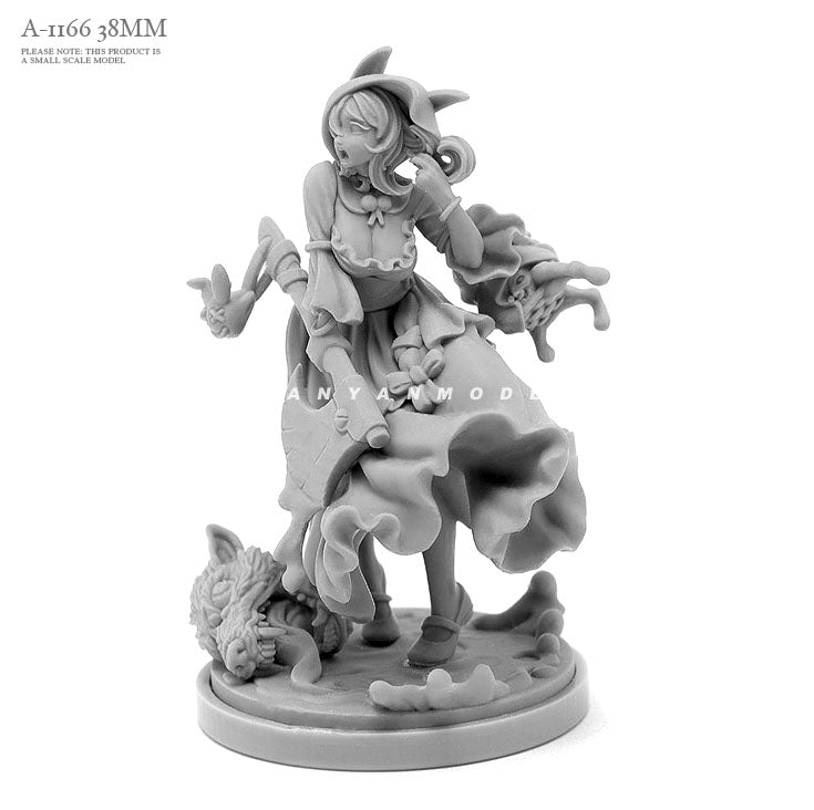 38mm Warrior Riding Demonic Beast, Resin Model Figure Kit, Unassembled and Unpainted