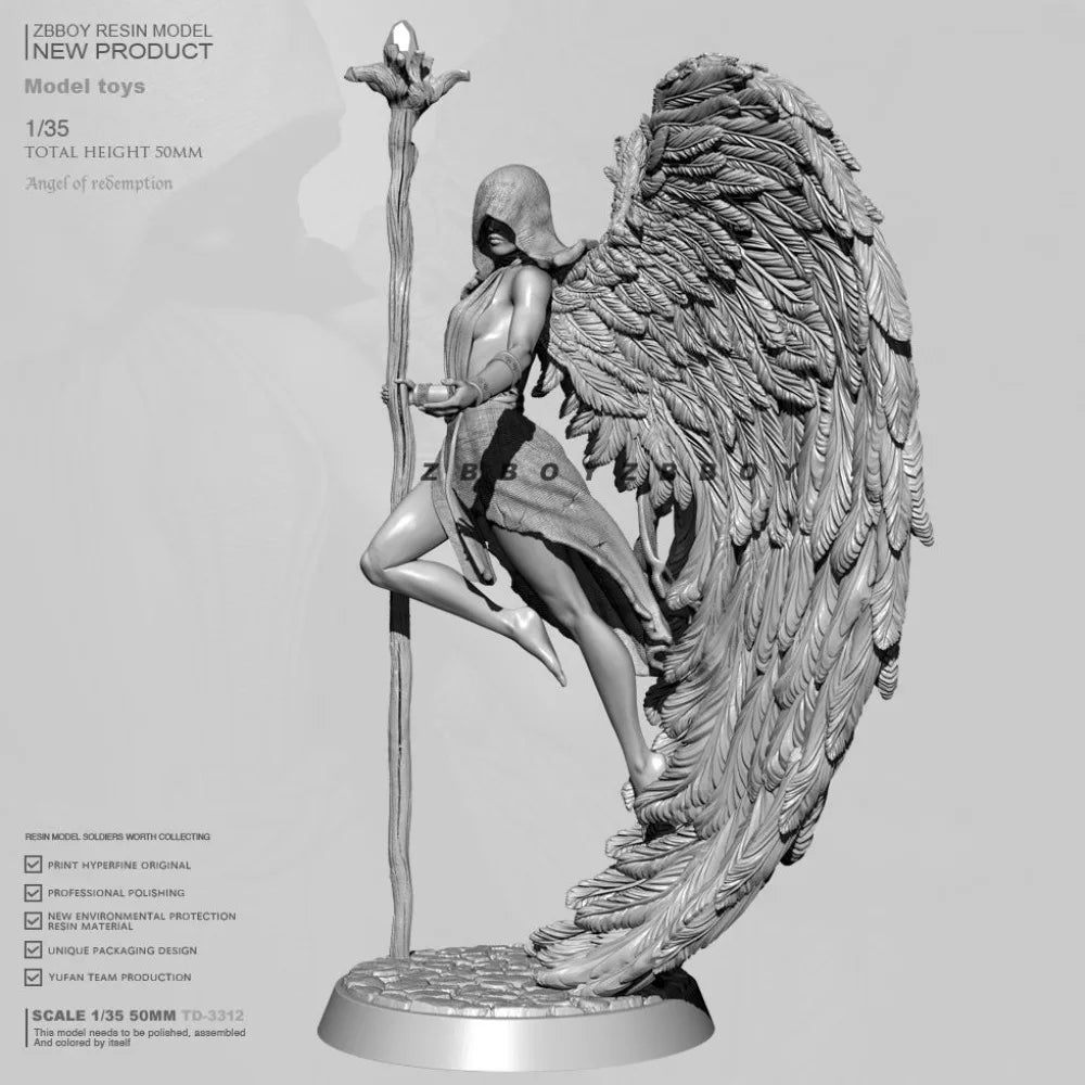 1/35 Angel Soldier, Resin Model Figure Kit, Fantasy Theme, Unassembled and Unpainted