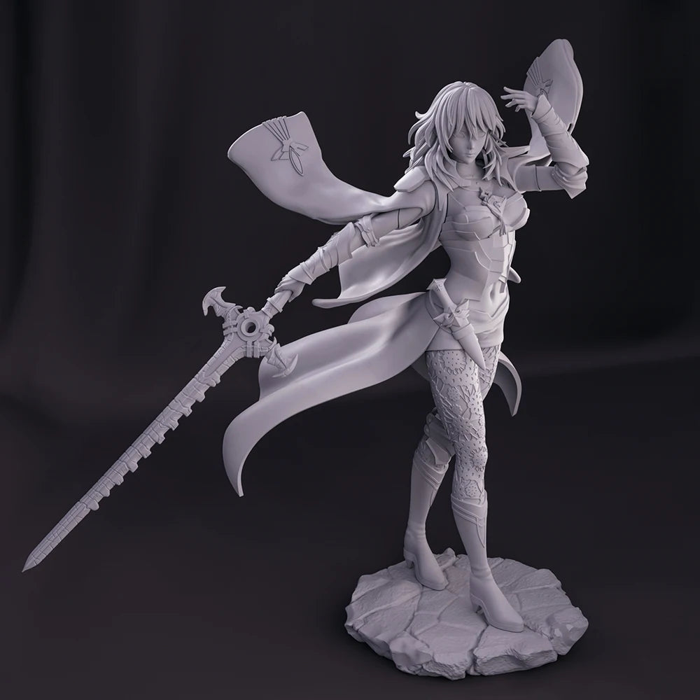 1/24 Sorceress Warrior, Resin Model Figure Kit, Anime Theme, Unassembled and Unpainted