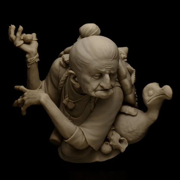1/12 Grandma Turtle, Resin Model Bust Kit, Wildlife Theme, Unassembled and Unpainted