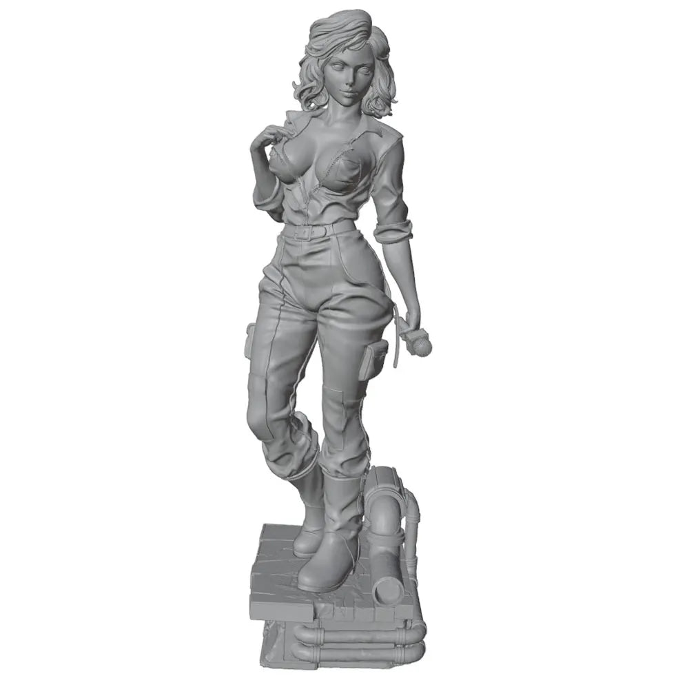1/24 Female Tactical Operator in Alert Stance, Resin Model Figure Kit, Unassembled and Unpainted