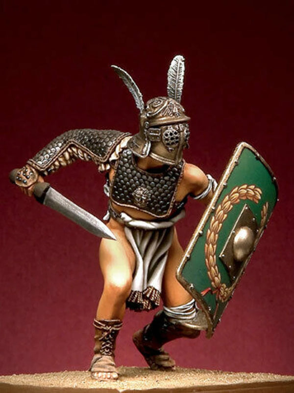 90mm Ancient Thracian Gladiator with Sica and Shield, Resin Model Figure Kit, Unassembled and Unpainted