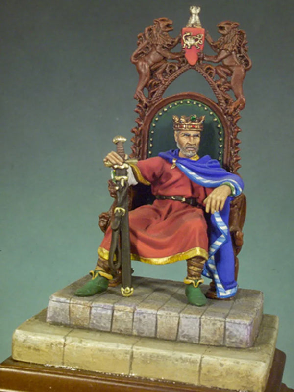 54mm Ancient Monarch on Ornate Throne, Resin Model Figure Kit, Unassembled and Unpainted