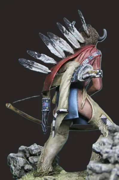 1/24 Horned Archer with Feathered Beast Base, Resin Model Figure Kit, Fantasy Theme, Unassembled and Unpainted