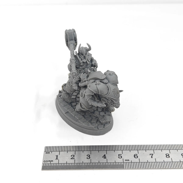 Chaos Warrior on Demonic Beast, Resin Model Figure Kit, Fantasy Theme, Unassembled and Unpainted
