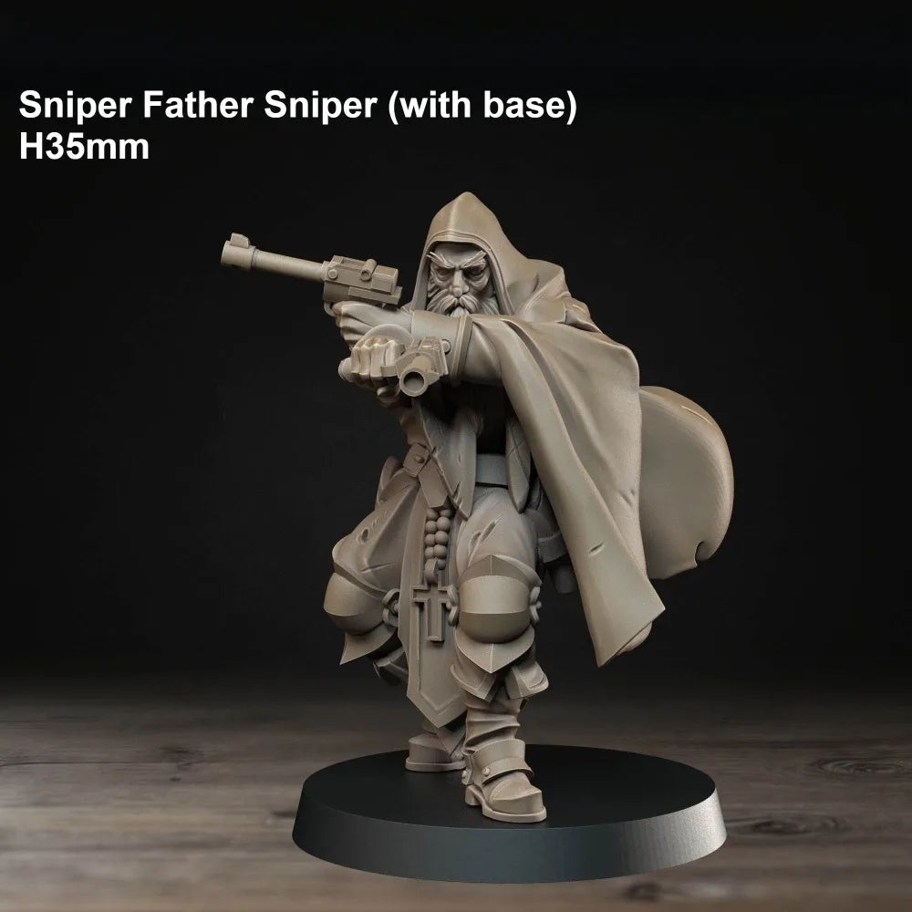 Grimdark Medieval Fantasy Army, 16 Figures, Resin Model Figure Kit, Fantasy Theme, Unassembled and Unpainted