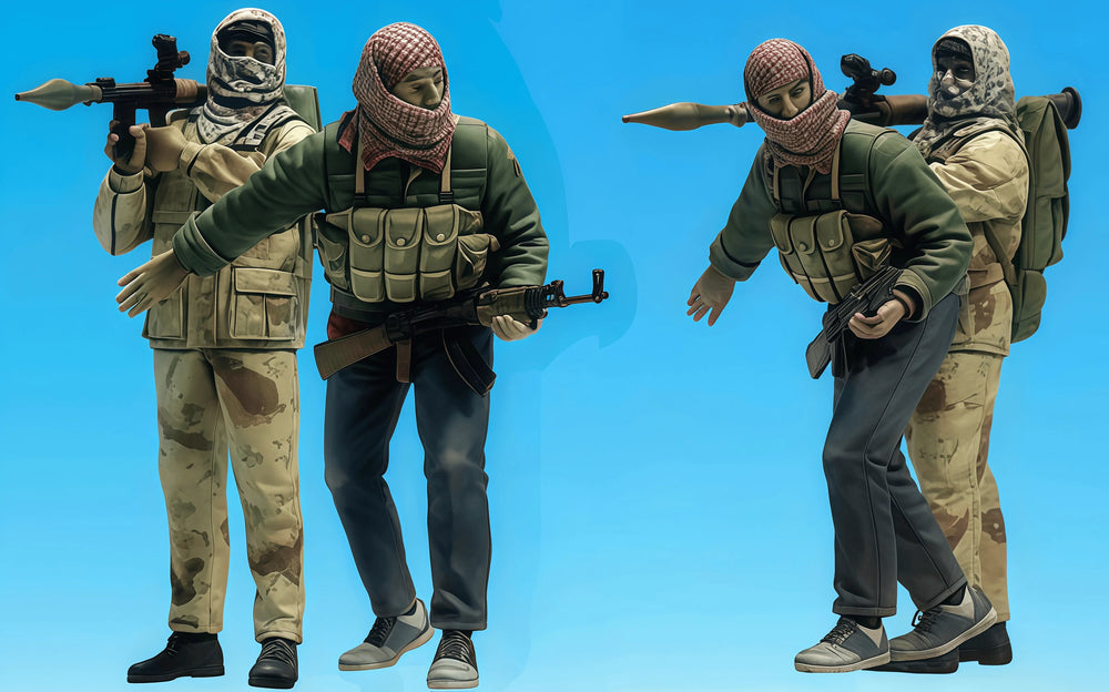 1/35 Modern Combat Soldier, 3 Figures, Resin Model Figure Kit, Unassembled and Unpainted