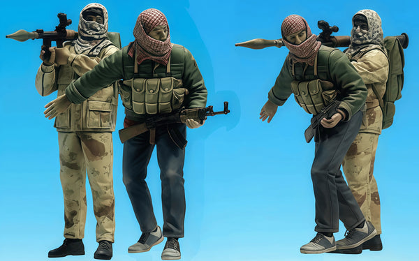 1/35 Modern Combat Soldier, 3 Figures, Resin Model Figure Kit, Unassembled and Unpainted