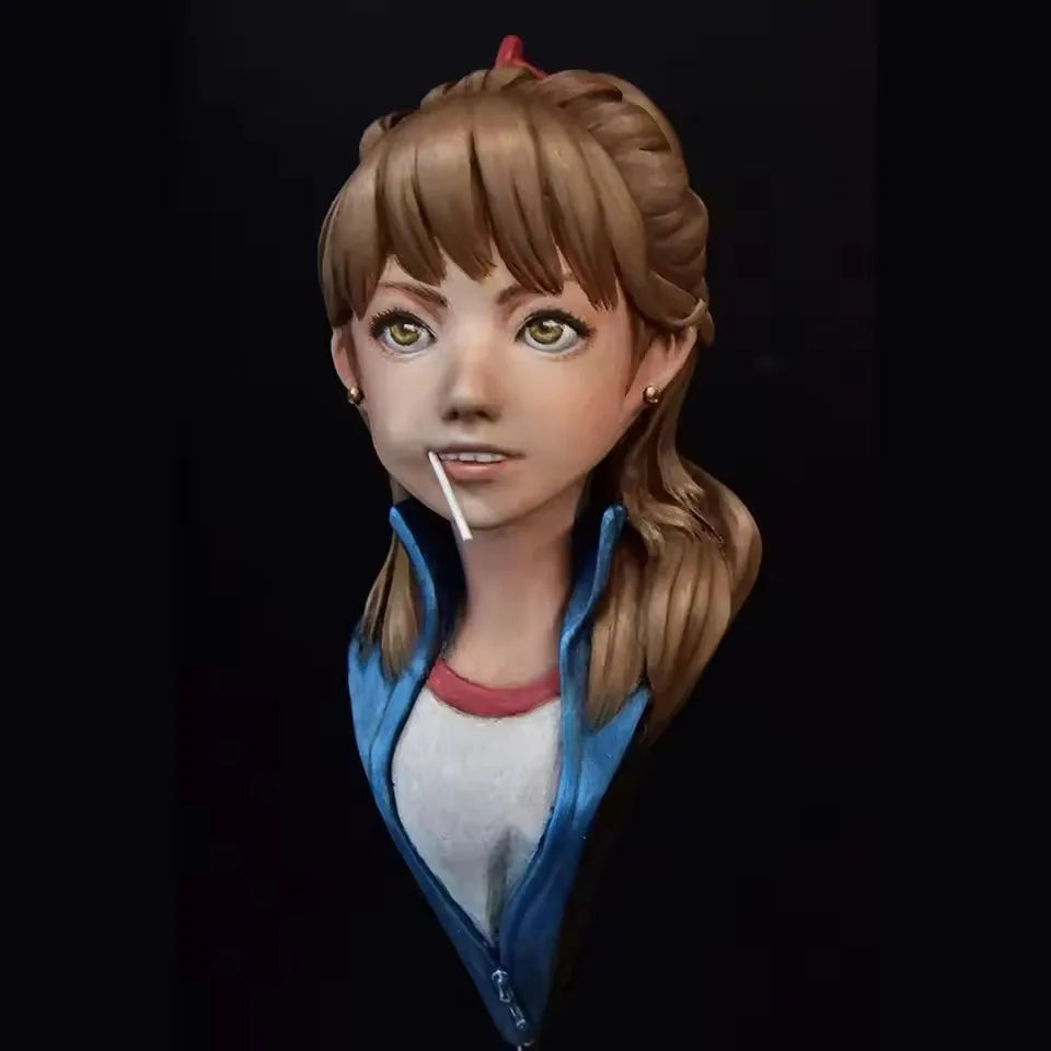 65mm Female Character Busts, 4 Figures, Resin Model Bust Kit, Anime Theme, Unassembled and Unpainted