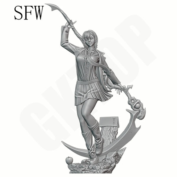 1/24 Warrior in School Uniform, Resin Model Figure Kit, Anime Theme, Unassembled and Unpainted