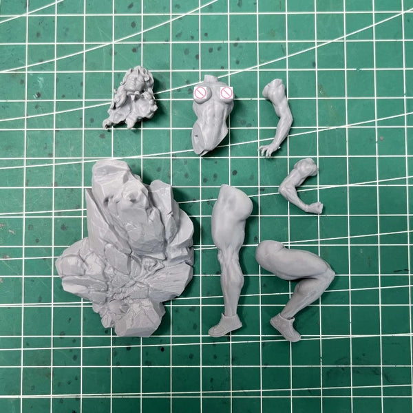 1/24 Muscular Fantasy Warrior, Resin Model Figure Kit, Fantasy Theme, Unassembled and Unpainted