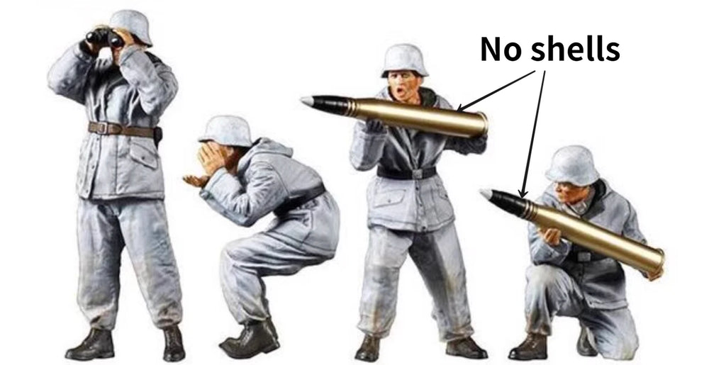 1/35 WWII German Anti-Tank Artillery Crew, 4 Figures, Resin Model Figure Kit, Unassembled and Unpainted