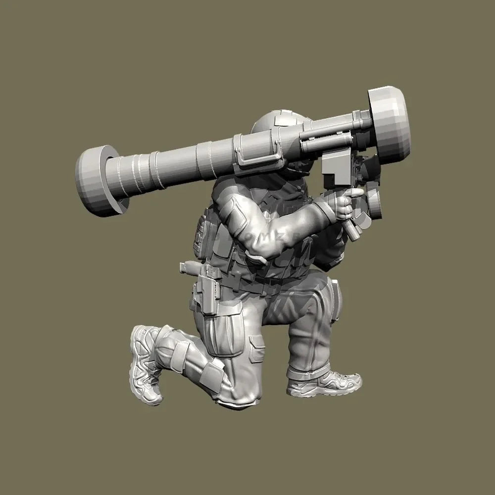 50mm Modern Tactical Combat Soldier, 5 Figures, Resin Model Figure Kit, Unassembled and Unpainted