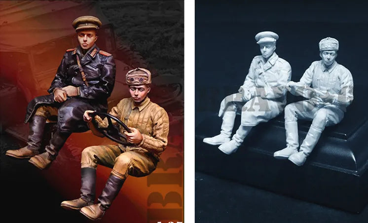1/35 WWII German Infantry Firing Prone, Resin Model Figure Kit, Unassembled and Unpainted