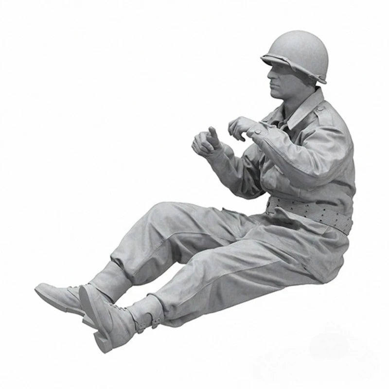 1/16 WWII Allied US M8 Armored Vehicle Driver, Resin Model Figure Kit, Unassembled and Unpainted