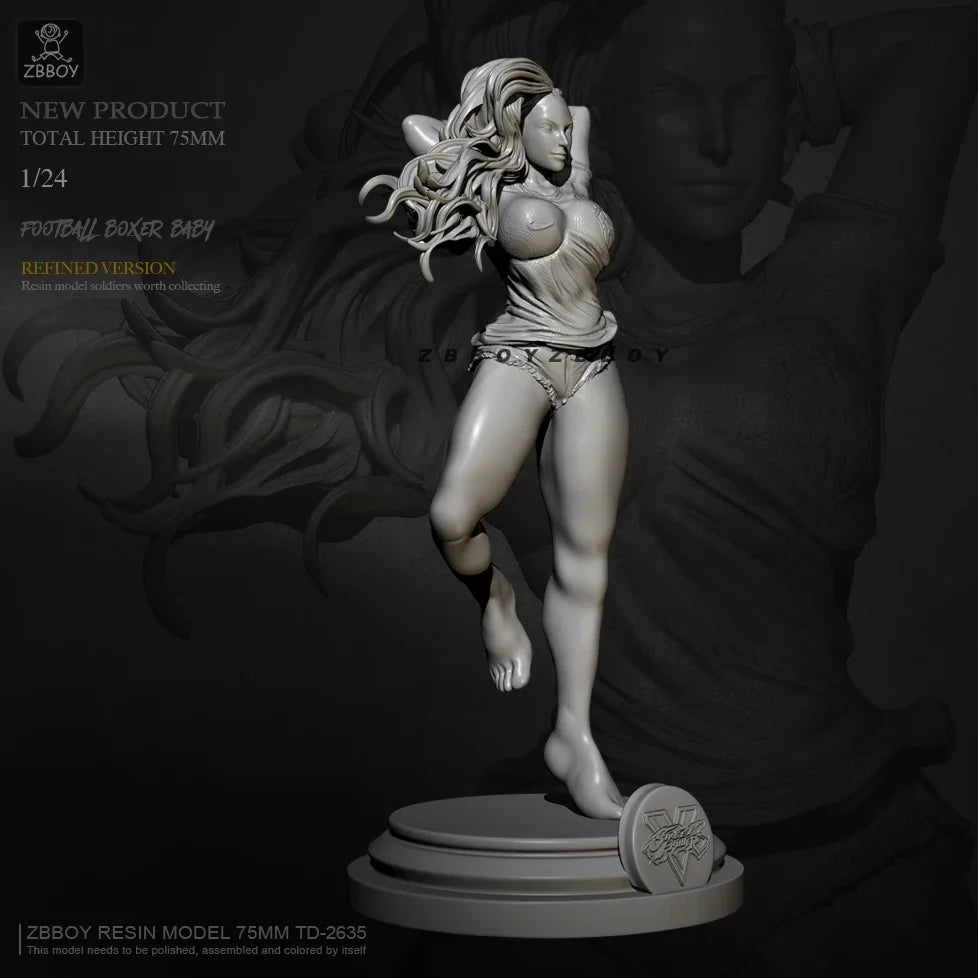 1/24 Horned Warrior in Lounging Pose, Resin Model Figure Kit, Unassembled and Unpainted