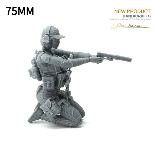 75mm Modern Female Assault Team, 4 Figures, Resin Model Figure Kit, Unassembled and Unpainted