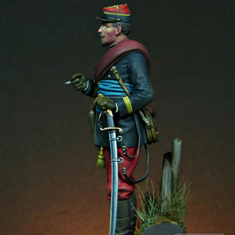 1/24 Napoleonic Austrian Cavalry Officer with Pelisse, Resin Model Figure Kit, Unassembled and Unpainted