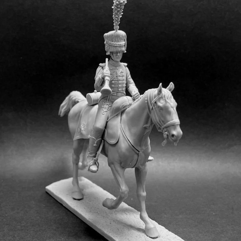 54mm Napoleonic British Cavalry Trooper, Resin Model Figure Kit, Unassembled and Unpainted