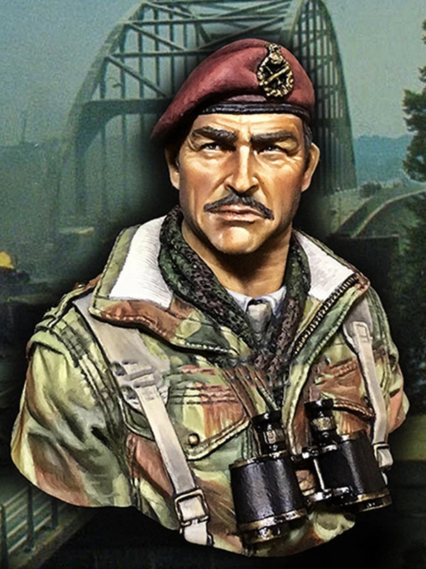 1/10 WWII British Airborne with Beret and Binoculars, Resin Model Bust Kit, Unassembled and Unpainted