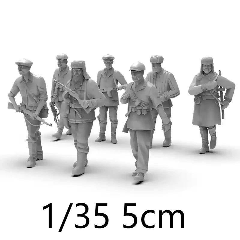 1/35 WWI Russian Infantry at Rest and Ready, 8 Figures, Resin Model Figure Kit, Unassembled and Unpainted
