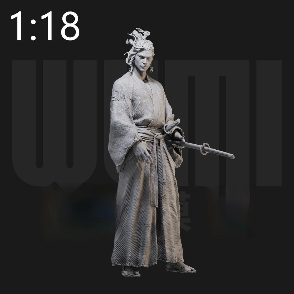1/24 Medieval Japanese Samurai Warriors, 3 Figures, Resin Model Figure Kit, Unassembled and Unpainted