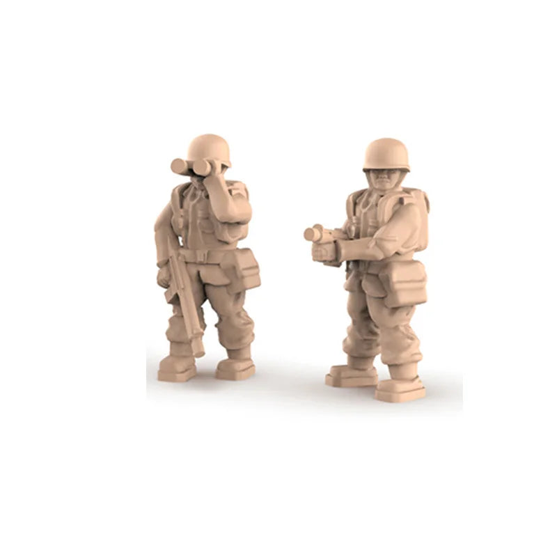 1/72 Modern Infantry Squad Advancing with Body Armor, 17 Figures, Resin Model Figure Kit, Unassembled and Unpainted