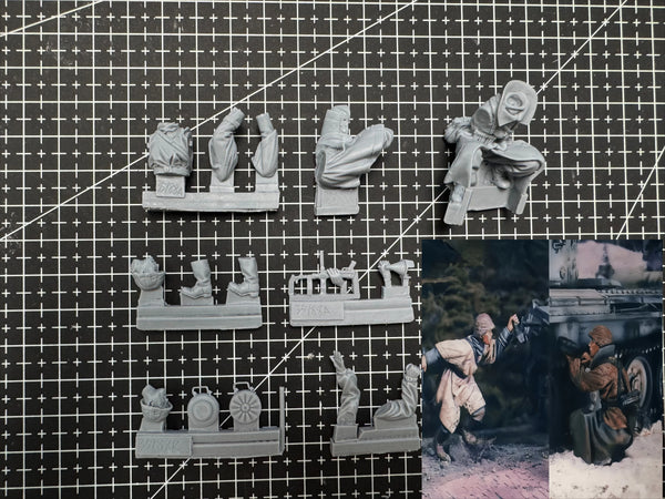 1/35 WWII Maintenance Personnel, Resin Model Figure Kit, Unassembled and Unpainted