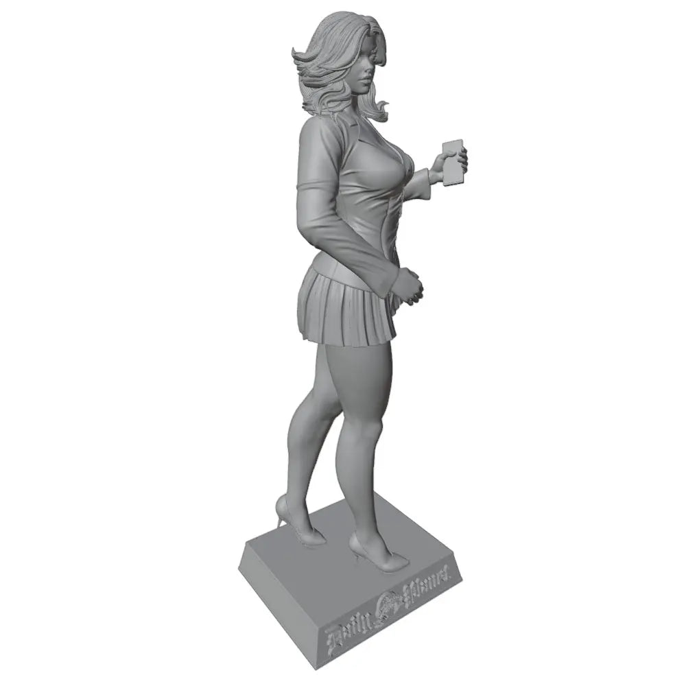 Business Woman with Microphone, Resin Model Figure Kit, Unassembled and Unpainted