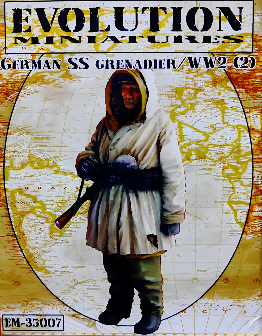 1/35 WWII German Grenadier in Winter Smock, Resin Model Figure Kit, Unassembled and Unpainted